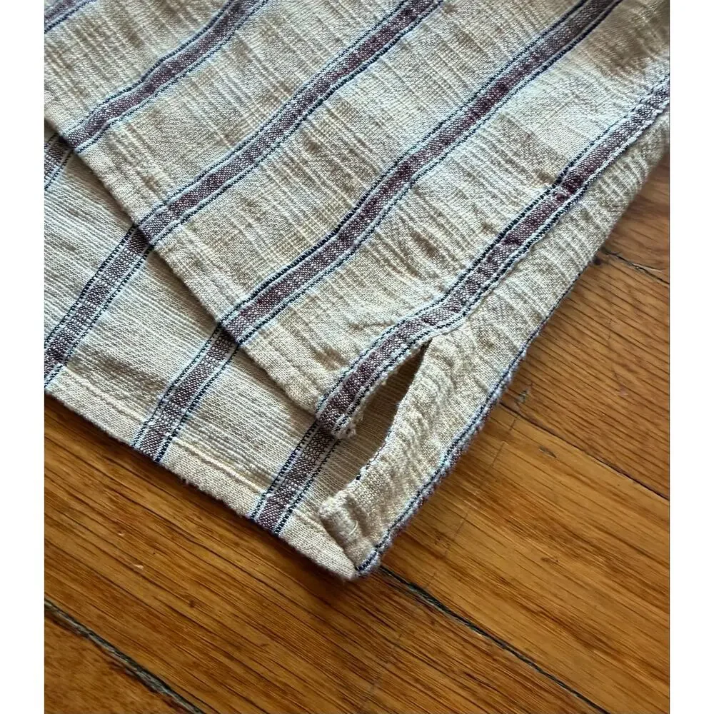 BANANA REPUBLIC Yellow Textured Striped Summer Button Down Shirt sz XL (NWT)